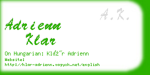 adrienn klar business card